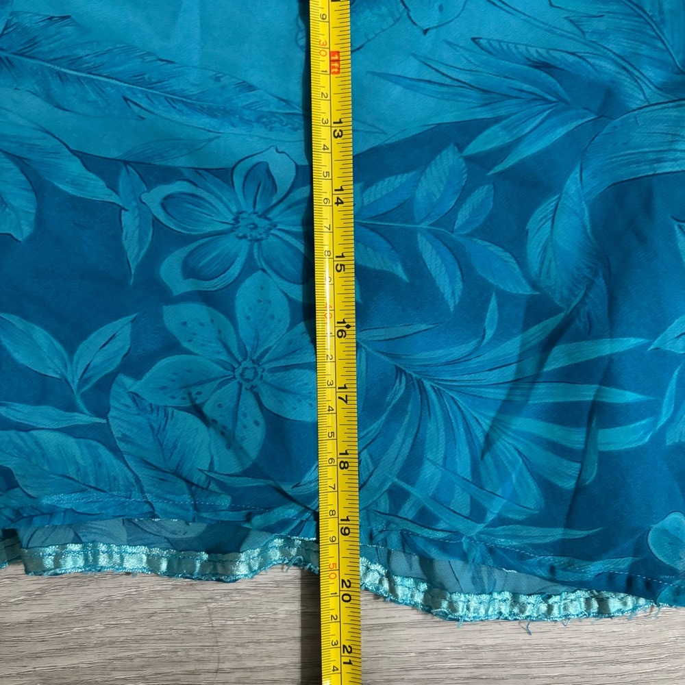 Y2K Beach Resort Wear Icy Blue Cowl Neck Top Size 10 - Picture 6 of 7